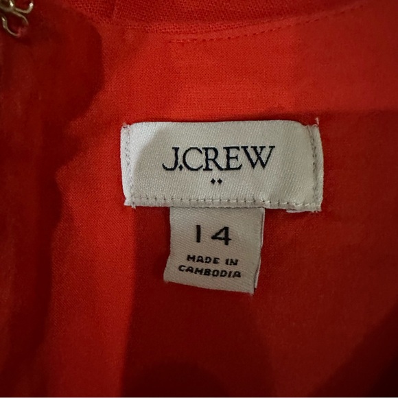J. Crew Red Button Front Linen Mini Dress Old Money Nautical Preppy Summer - Picture 9 of 12